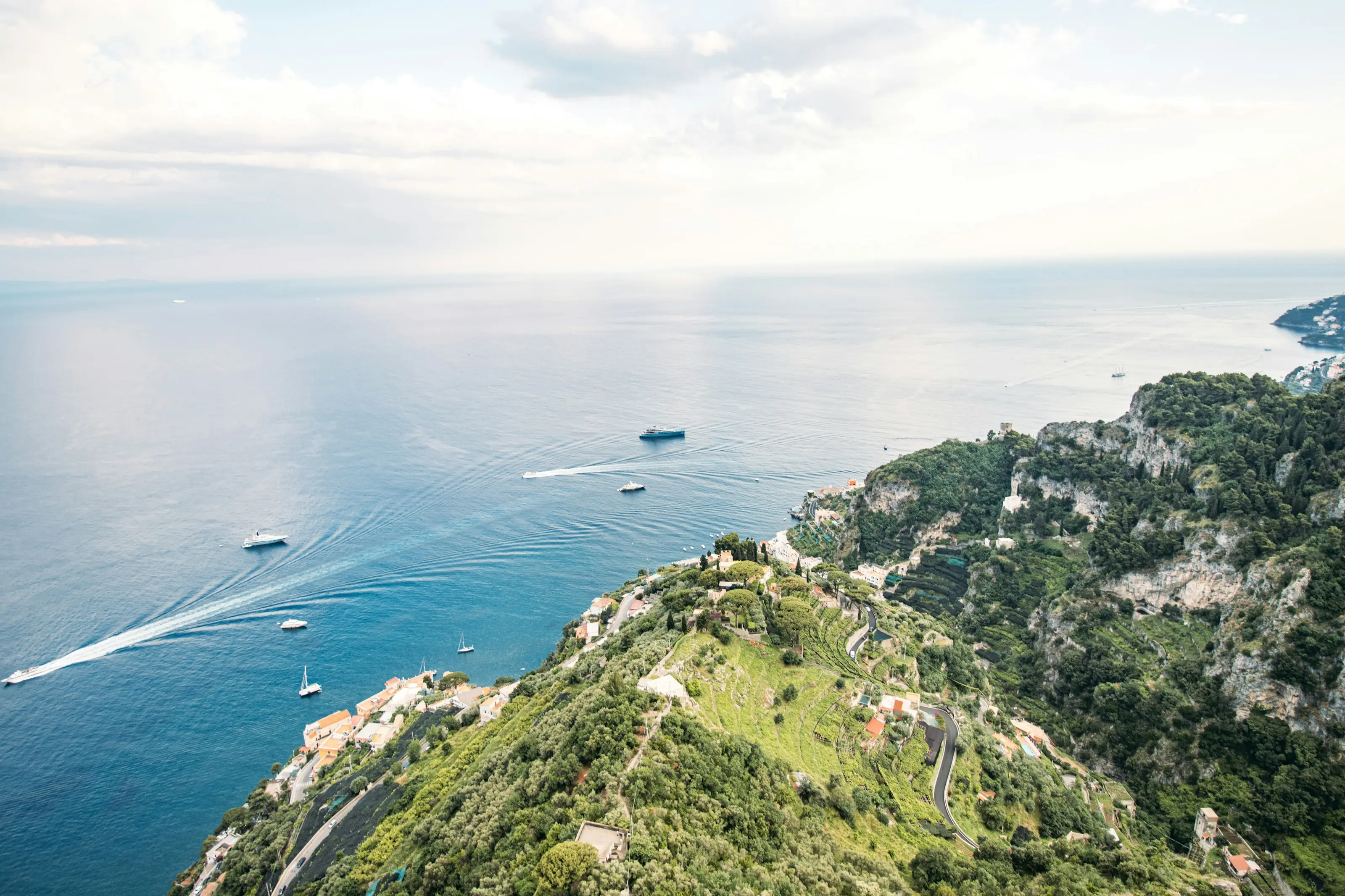 The Amalfi Coast from the terraces above the sea